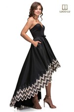 Authentic Lucci Lu 8253-Color: Black-Size 6- Prom Dress