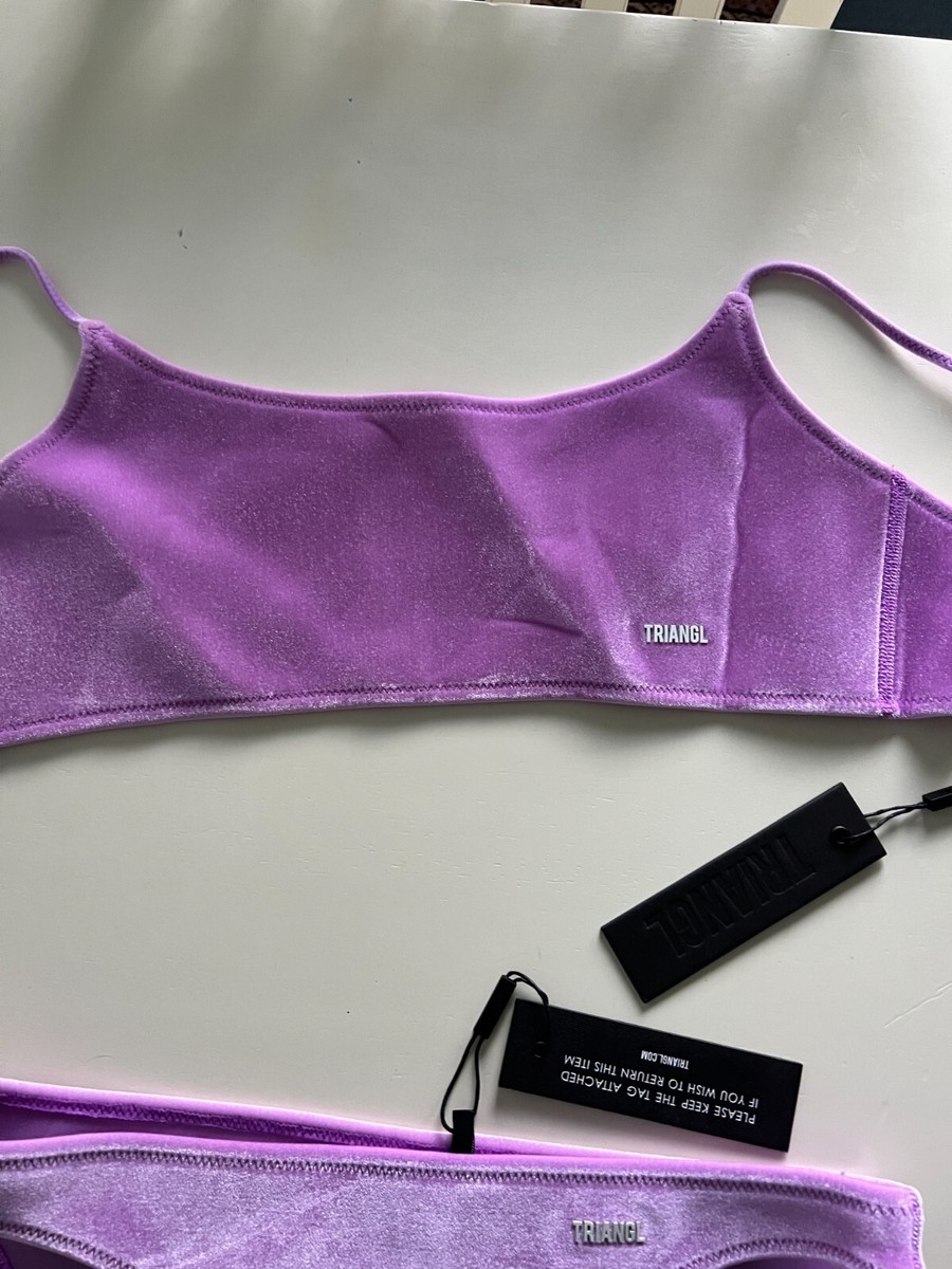 NWT Purple Velvet Triangl Swimwear Mica Bikini Set Size