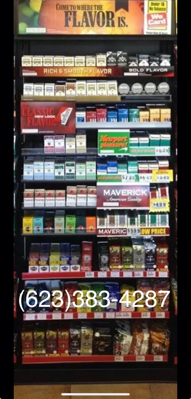 Cigarette Display Rack Shelving Tobacco Fixture 10 PULL OUT SHELVES