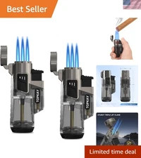 Brand New Cigar Lighter 2 Pack Torch Windproof Black Gift