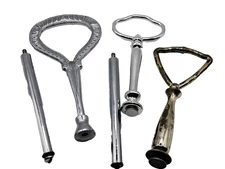 3 Vintage Metal Handles Plus 2 Extensions For 2 Tiered Tidbit Tray Dish