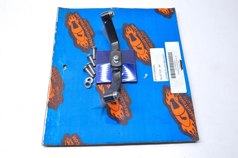 Greggs Customs GCYT06R6BLU License Plate Bracket Kit Yamaha 06-07 YZF-R6 NOS - Image 2 of 3