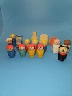 Vintage Wooden And Plastic Fisher Price Little People With Accessories Lot Of 17