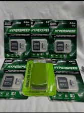 Lot of 5x Delkin Hyperspeed 64 GB microSD V30 + 4-in-1 Card Reader – Brand New