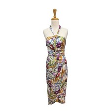 BCBG  MAX AZRIA Asymmetric Floral Halterneck Dress Size 0