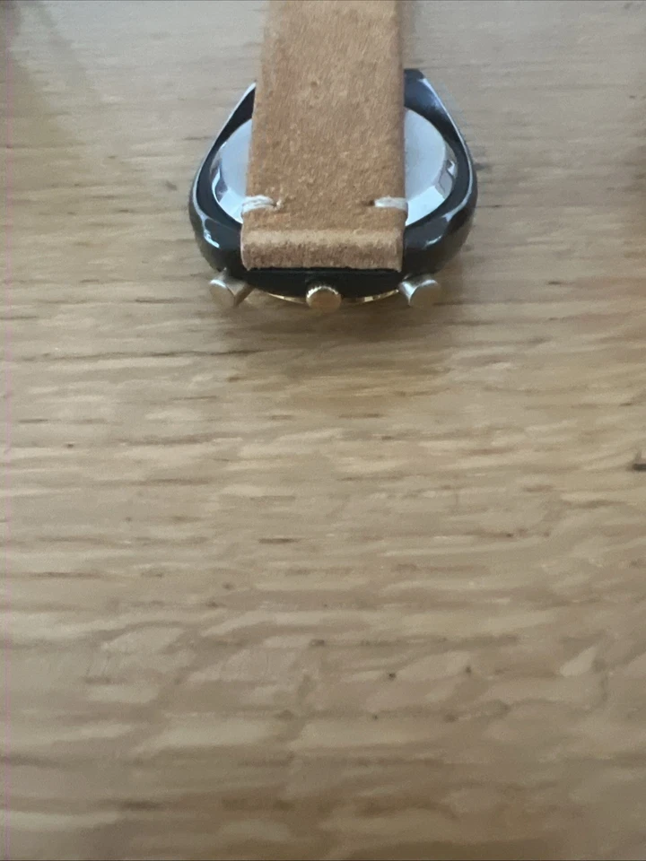 Orologio Citizen Bullhead Panda Vintage Crono Anni 70 Con Due Cinturini Inclusi. - Immagine 3 di 4