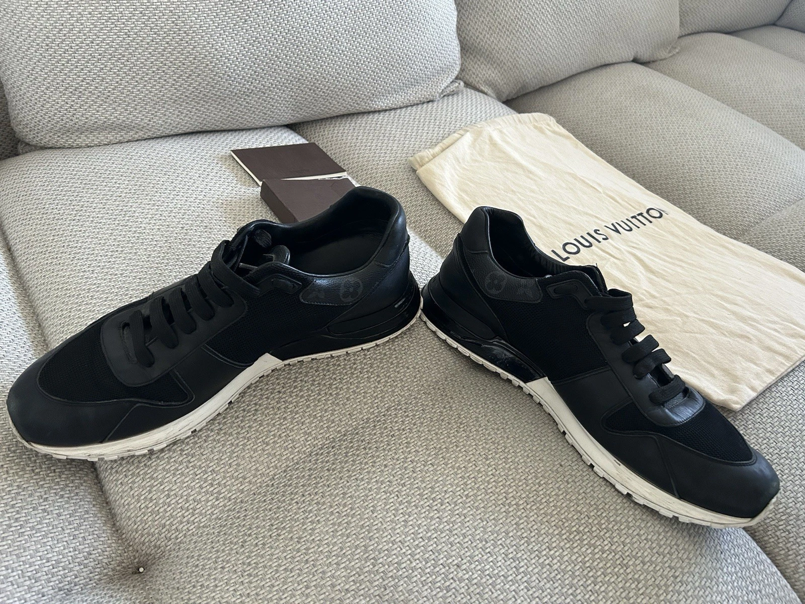 LOUIS VUITTON TRAINER SCARPE SNEAKERS LOUIS VUITTON RUN AWAY uomo taglia UK 10 5 100% autentiche