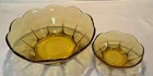 Anchor Hocking Swedish Modern Chip N' Dip Amber Glass Bowls Set Of 2