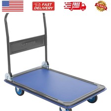Foldable Push Cart Dolly - 600 Lb. Capacity Heavy Duty Platform Truck with 36...