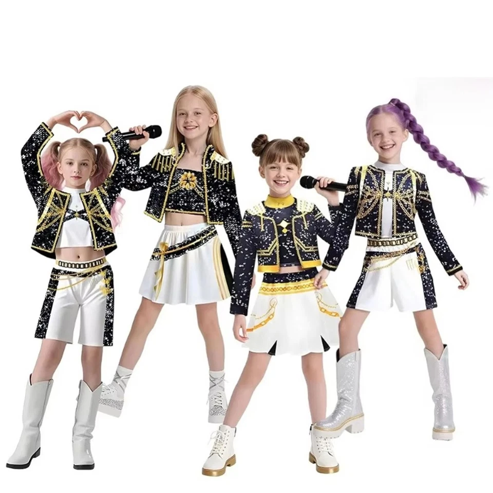 Kids Girls KPop Demon Hunters Costume Rumi Mira Zoey Cosplay Halloween Outfits - image 3 of 4