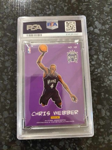 2014 PANINI EXCALIBUR KABOOM #43 CHRIS WEBBER PSA 10 Pop 1 Sacramento Kings HOF - Picture 2 of 2