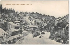 Mines on Deer Creek NEVADA CITY, CA Mining 1910 Downieville Vintage Postcard