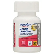 Equate Gentle Laxative Tablets for Constipation, 100 Ct Bisacodyl 5 mg