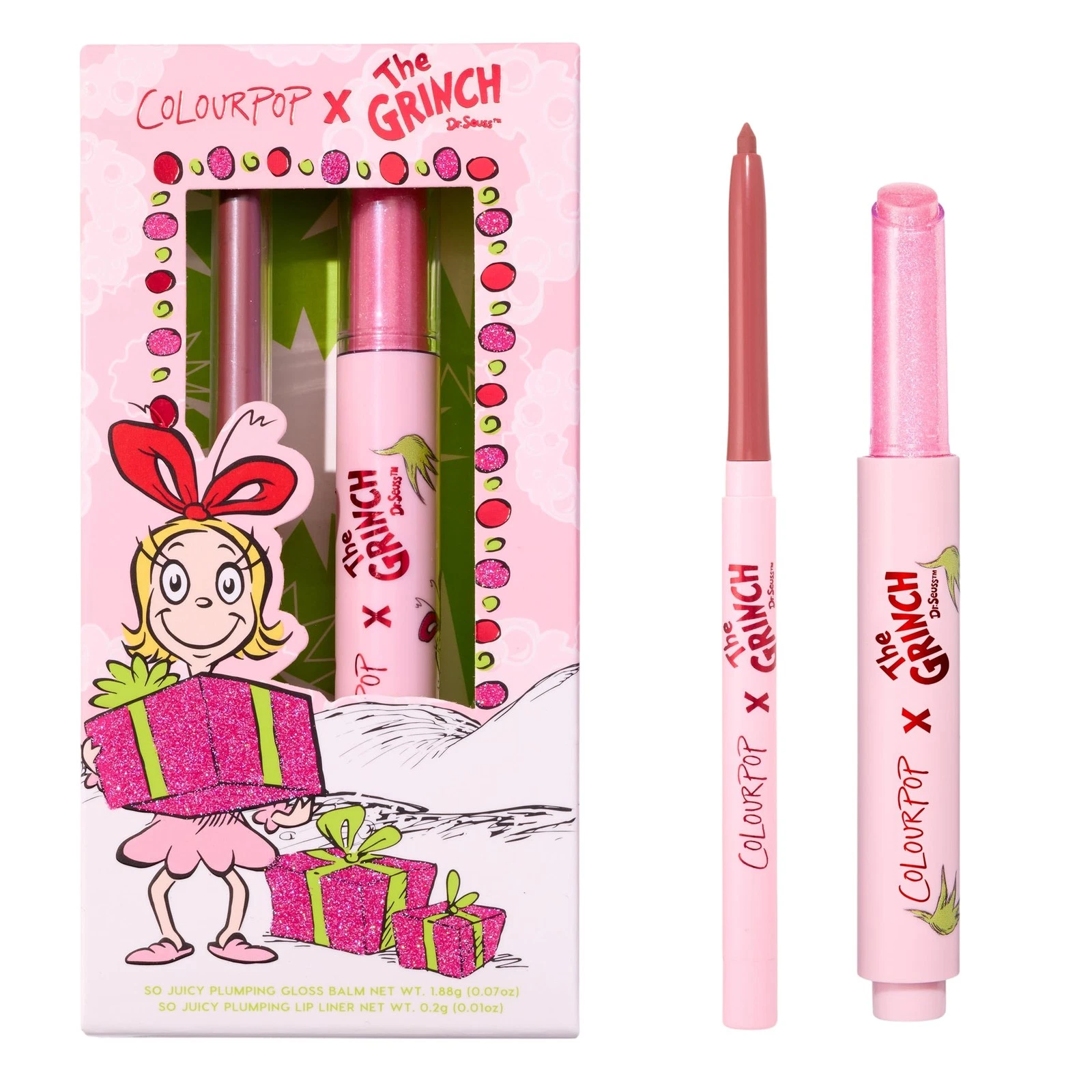 x The Grinch Pinky Who Lip Makeup Kit - Limited Edition Lip Liner & Plumping ...