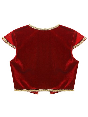 Kids Boys Girl Arabian Prince Costume Open Front Shiny Vest Halloween Cosplay - Picture 91 of 140