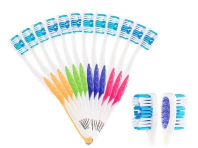 12 brosses à dents 4 couleurs - Adultes - Poils durs - Newgen Medicals