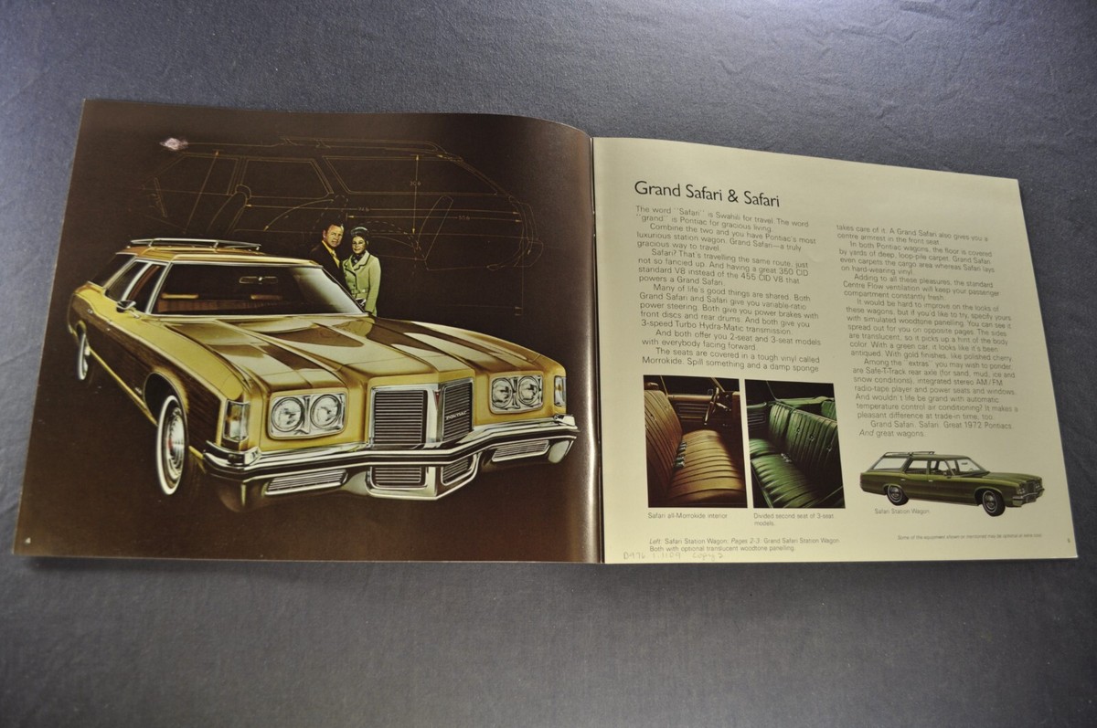 1972 Pontiac Station Wagon Brochure Grand Safari LeMans Firenza