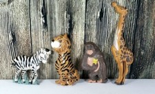 Burwood Zoo Animal Nursery Decor Tiger Giraffe Zebra Gorilla Set Of 4 Vintage