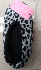NEW WITH TAGS ISSAC MIZRAHI CHEETAH PRINT SLIPPERS NON-SLIP W/GRIPS