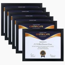 ELSKER HOME 8.5x11 Picture Frame - Certificate Document Frame 6 Pack with