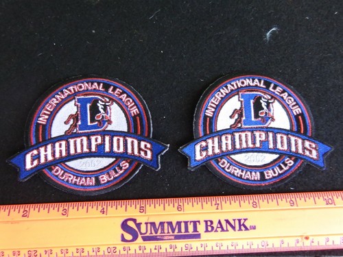 Vintage Durham Bulls International League 2002 Champions Patches 2 Stück Lot - Bild 2 von 2