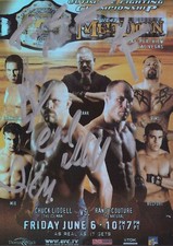 Chuck Liddell Ken Shamrock Tank Abbott Kimo Signed 2010 Topps UFC 43 Poster Card