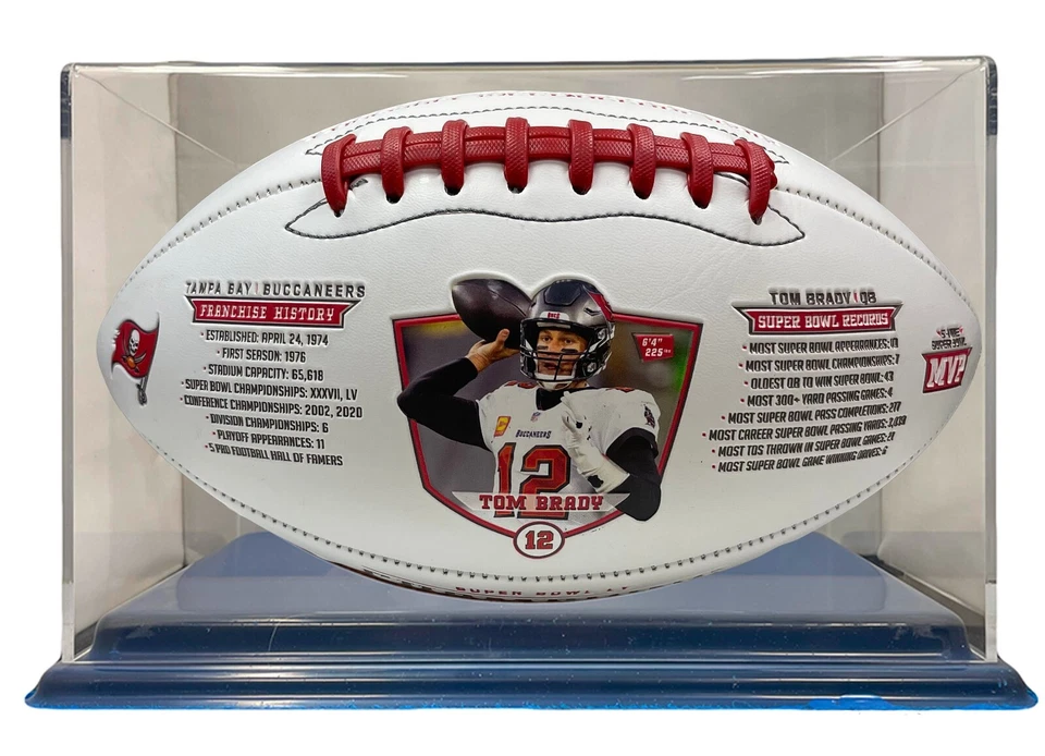 Tampa Bay Buccaneers Super Bowl LV Limited Edition Football w/ Acrylic Case