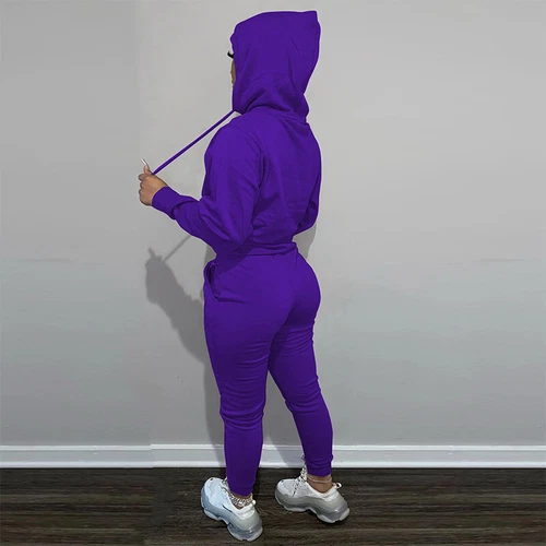 Ladies Jogger Set Long Sleeve Two Piece Outfit Women Loose Fit Jogging - Picture 140 of 141