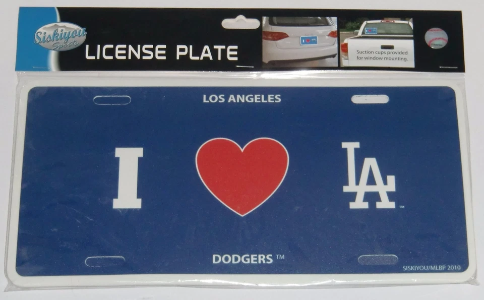 Los Angeles Dodgers Styrene License Plate I Love (Heart) MLB Licensed Baseball - Image 3 of 3