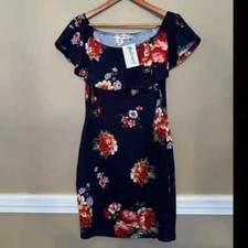 Available by Angela Fashion Women's Mini Dress Floral Adult Size M