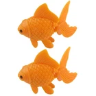 Aquarium Plastic Fish Tank Floating Goldfish Ornament Decor Orange 2 Pcs