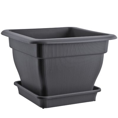 Pflanzkübel XXL Pflanztopf groß 60x60 Blumentopf Außen Blumenkübel Innen Grau