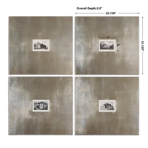 Uttermost Historical Buildings MDF Framed Art in Silver/Light Brown (Set of 4) - Picture 5 of 5