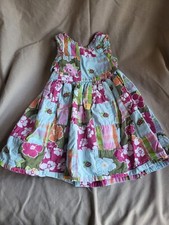 Gymboree "Floral Reef" Dress Patchwork Turtle cut out Back 6-12 months