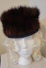 Vintage Womens Made In USA Brown Fur Hat 22,1/4"