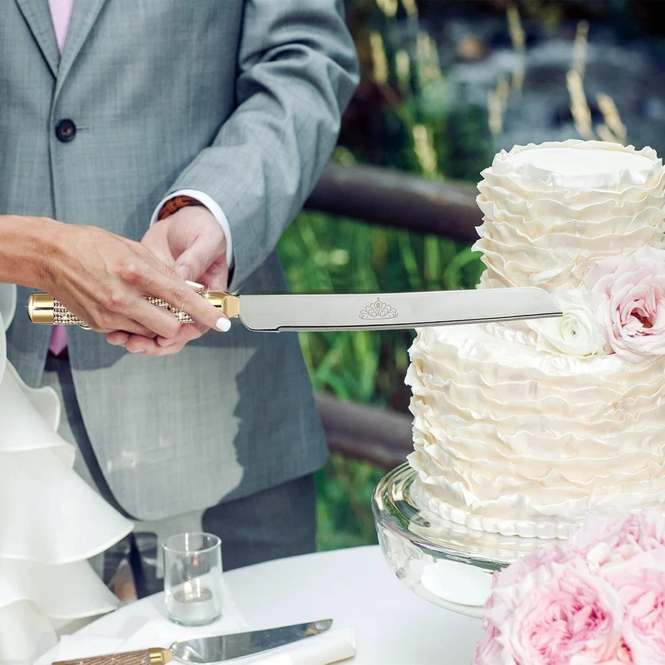 Набор из 4 ножей для свадебного торта и флейт шампанского для невесты - Изображение 4 из 4