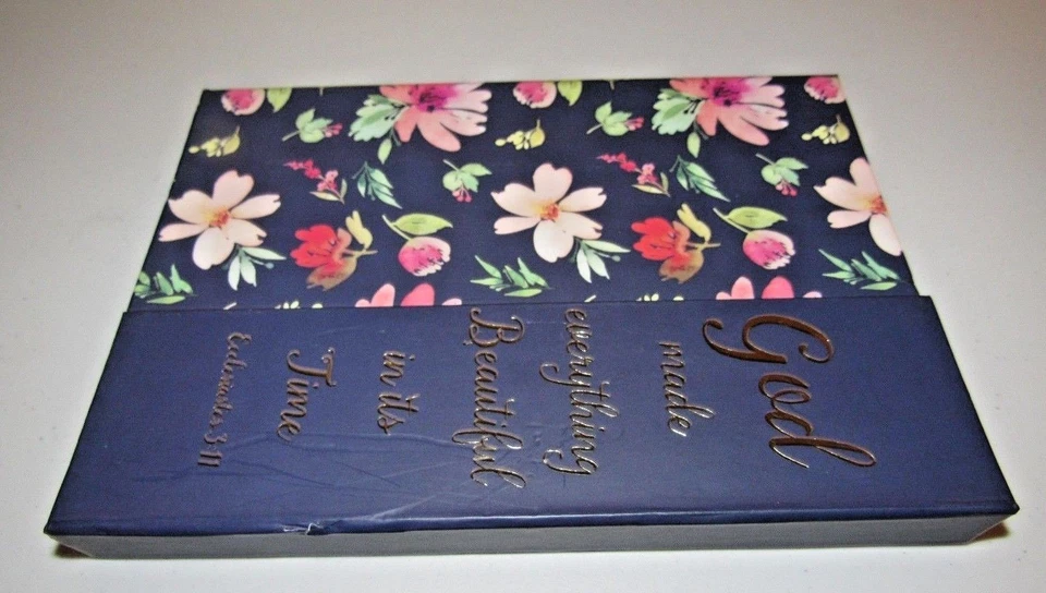 NAVY BLUE & PEACH FLORAL "GOD MADE EVERYTHING BEAUTIFUL" HARDCOVER JOURNAL - Image 2 of 4