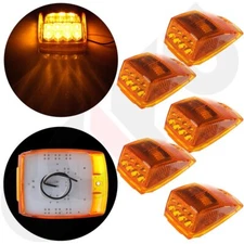 17 LED 5x Amber Cab Marker Roof Running Top Light Assembly + Side Marker Light