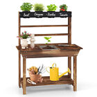 Kids Potting Bench Wooden Toy Gardening Center w/ Removable Sink & Chalkboard