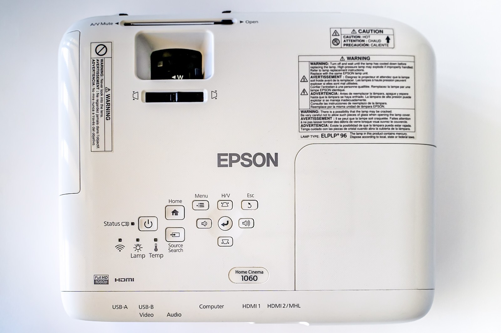 Epson Home Cinema 1060 1080p Full HD 3LCD Home Theater Projector