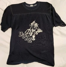 RARE 70s Vintage Duke University Artex heavy nylon cotton Shirt *see description
