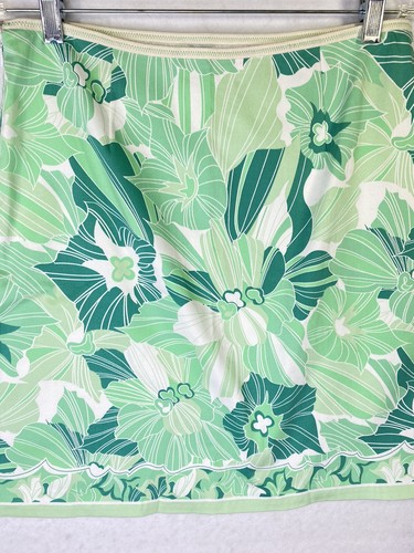 GIANNI BINI Above Knee Pencil Skirt Size 4 Green & White Floral Side Zip - Picture 9 of 10