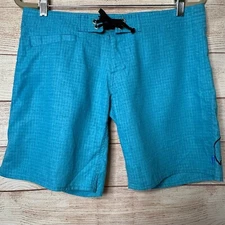 Livity Outernational Turquoise Blue Hemp Recycled Eco Bermuda Shorts Women's M