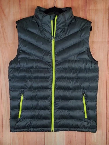 Nathan Mens Puffer Vest Sz Medium Gray Full Zip Secure Pockets Windproof Mock - product listing photo