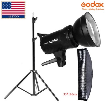 Godox SL-60W Continuous Studio Video LED Light Stand 35*160 Grid Bowens Softbox