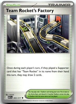 Pokemon Team Rocket's Factory Ascended Heroes ASC #203/217 Uncommon NM BOOM SET!