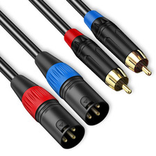 Dual RCA to XLR Cable, 6.6 Feet 2 RCA to 2 XLR Male Hifi Stereo Audio Connection
