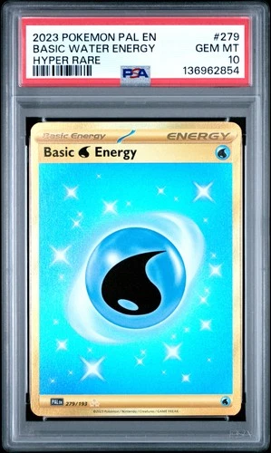2023 POKEMON PAL EN-PALDEA EVOLVED HYPER RARE #279 BASIC WATER ENERGY PSA 10