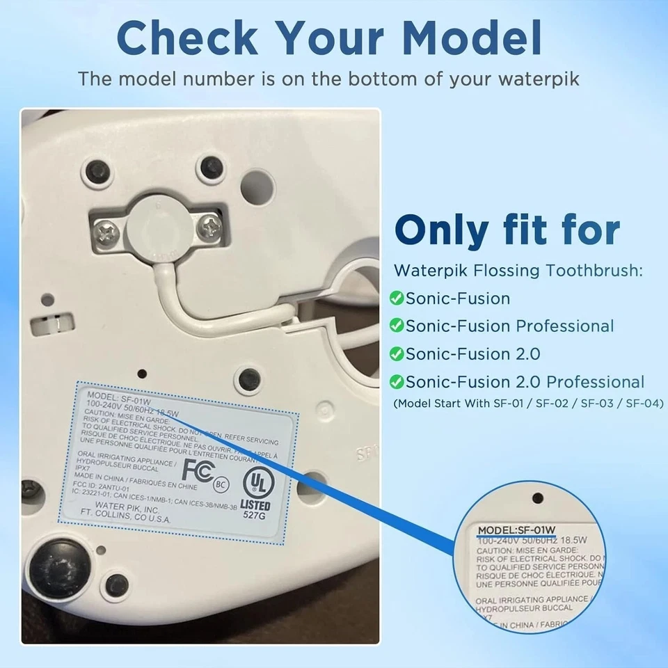 Cabezales de cepillo de dientes de repuesto para Water Pik Sonic Fusion (SF-01 / SF-02 / SF-0... Foto 4 de 4