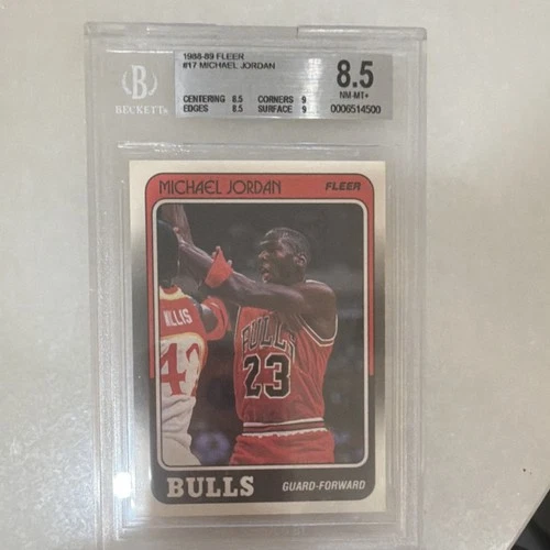 Fleer 1988-89 Michael Jordan #17 Chicago Bulls Beckett 8.5 NBA Base Card